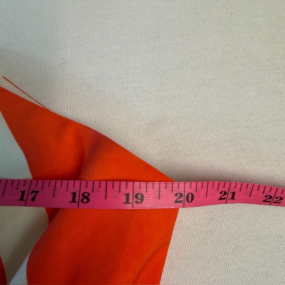 Banana Republic Cotton White Orange Geometric Pattern One Shoulder Midi Dress L - Picture 8 of 10